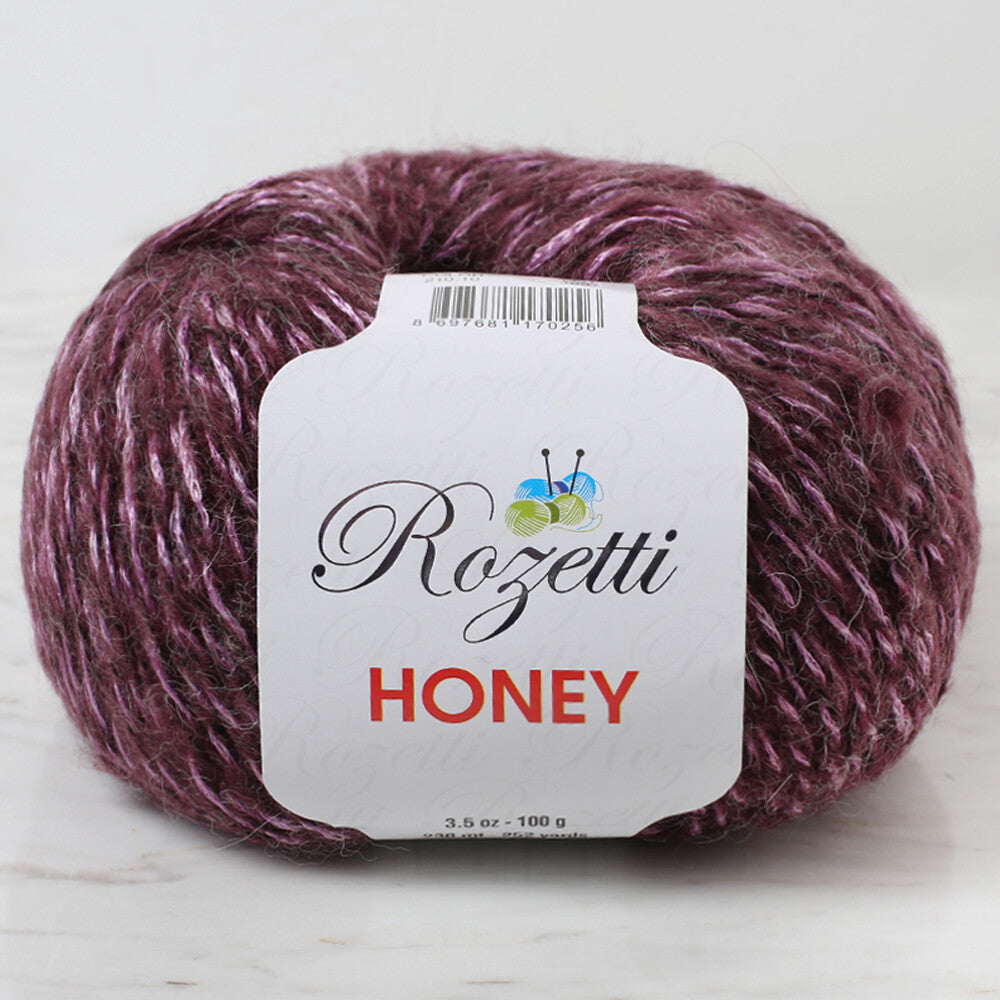 Rozetti Honey Işıltılı Bordo El Örgü İpi -210-10